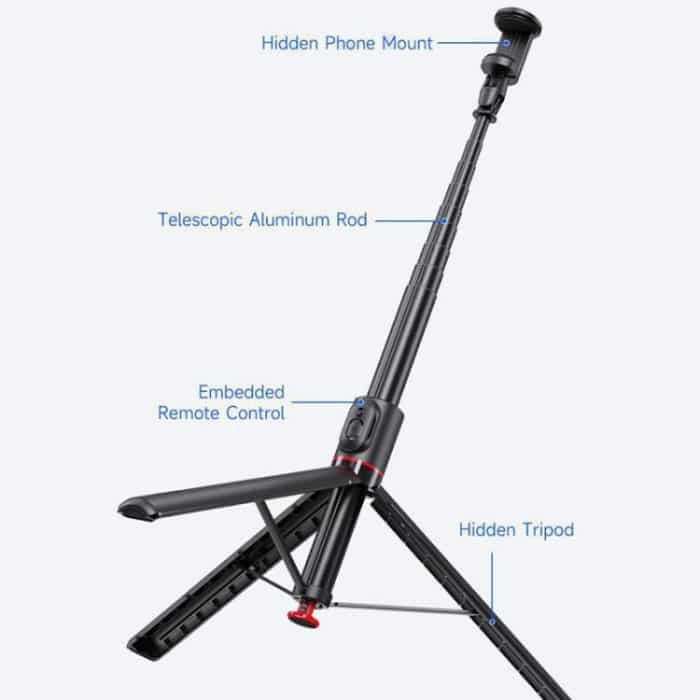 TT01 1.77m All-in-one Auto Pop Open Tripod Magnetic Remote Selfie Stick – Bild 9