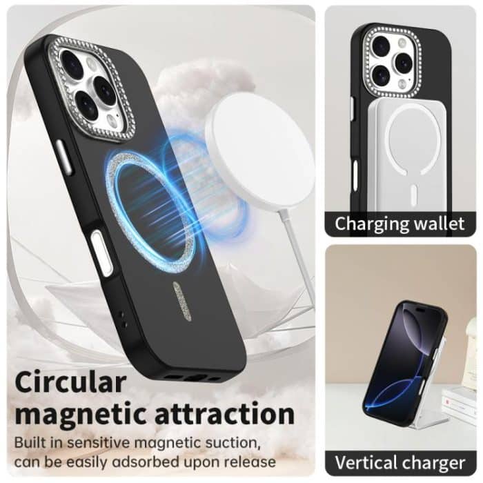 Glitter Rhinestones Series Magsafe PC Hybrid TPU Phone Case, For iPhone 16 Pro Max, For iPhone 16 Pro, For iPhone 16 Plus, For iPhone 16, For iPhone 15 Pro Max, For iPhone 15 Pro – Bild 4