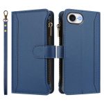 Magnetic Closure 9 Card Slots Zipper Leather Case with Hand Strap, For iPhone 16e, For iPhone 16 Pro Max, For iPhone 16 Pro, For iPhone 16 Plus – Bild 2