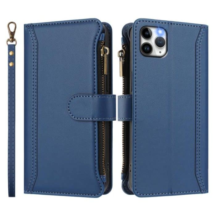 Magnetic Closure 9 Card Slots Zipper Leather Case with Hand Strap, For iPhone 11 Pro Max, For iPhone 11, For iPhone 11 Pro, For iPhone XS / X – Bild 2