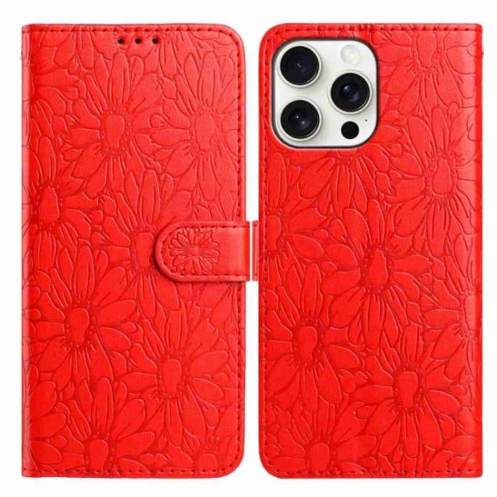 EDA007982107A.jpg Daisy Embossed Leather Phone Case, For iPhone 15 Pro, For iPhone 15 Plus – Bild 1