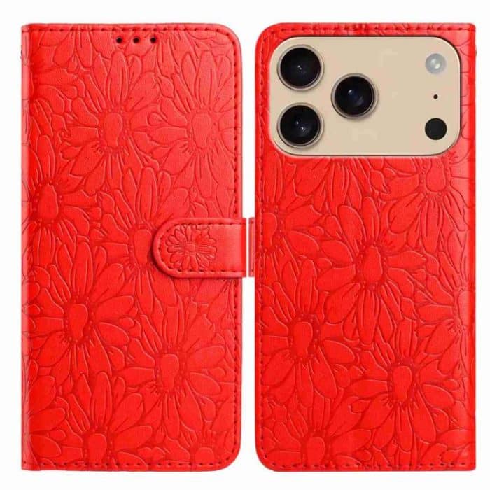 Daisy Embossed Leather Phone Case, For iPhone 17 Pro Max, For iPhone 17 Pro – Bild 1