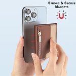 Zipper Leather Horizontal Magnetic Wallet Card Bag Case – Bild 3
