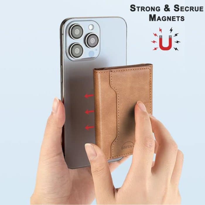 Oily Leather Horizontal Magnetic Wallet Card Bag Case – Bild 3