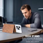 Oily Leather Horizontal Magnetic Wallet Card Bag Case – Bild 4