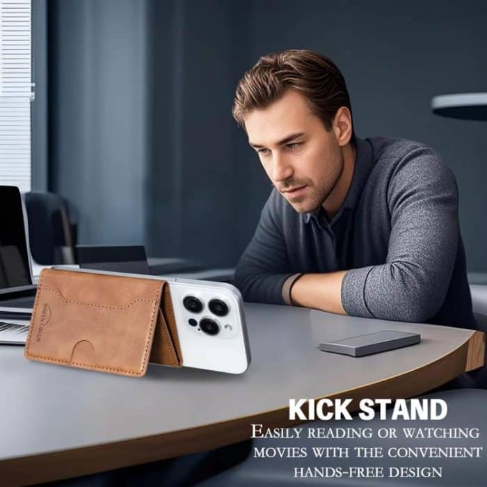 Oily Leather Horizontal Magnetic Wallet Card Bag Case – Bild 4