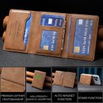 Oily Leather Horizontal Magnetic Wallet Card Bag Case – Bild 5