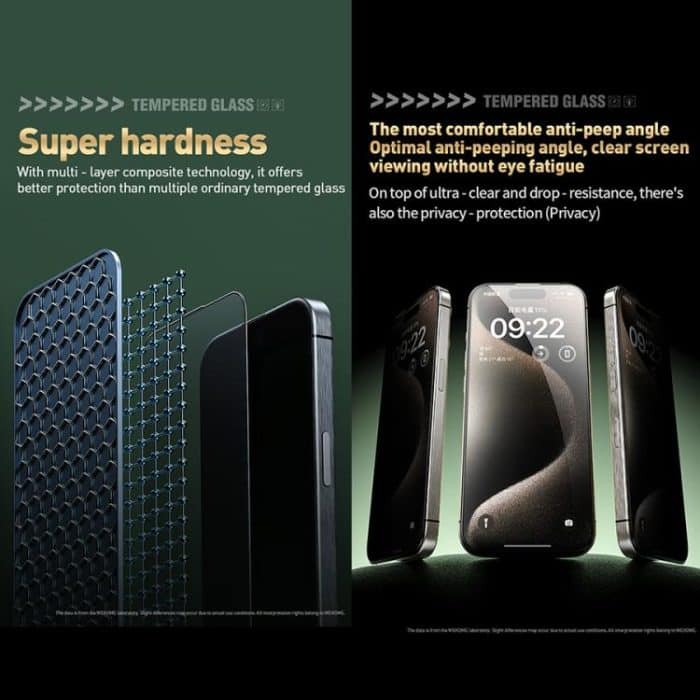 WK WTP-103 Jungle Series Kinkong Kyanite Ultra-hard 9D Curved HD Aluminum Glass Film, For iPhone 16 Pro Max, For iPhone 16 Pro, For iPhone 16 Plus / 15 Plus, For iPhone 16 / 15, For iPhone 15 Pro Max, For iPhone 15 Pro – Bild 6