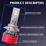 2pcs 25W 2500lm 6000K Car LED Headlight Bulb, 9004, 9005, 9006, 9007, H1, H4, H7, H11, H13 – Bild 9