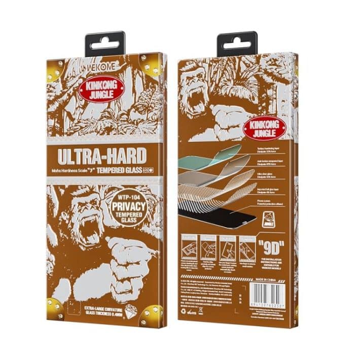 WK WTP-104 Jungle Series Kinkong Kyanite Ultra-hard 9D Curved Privacy Aluminum Glass Film, For iPhone 16 Pro Max, For iPhone 16 Pro, For iPhone 16 Plus / 15 Plus, For iPhone 16 / 15, For iPhone 15 Pro Max, For iPhone 15 Pro – Bild 3