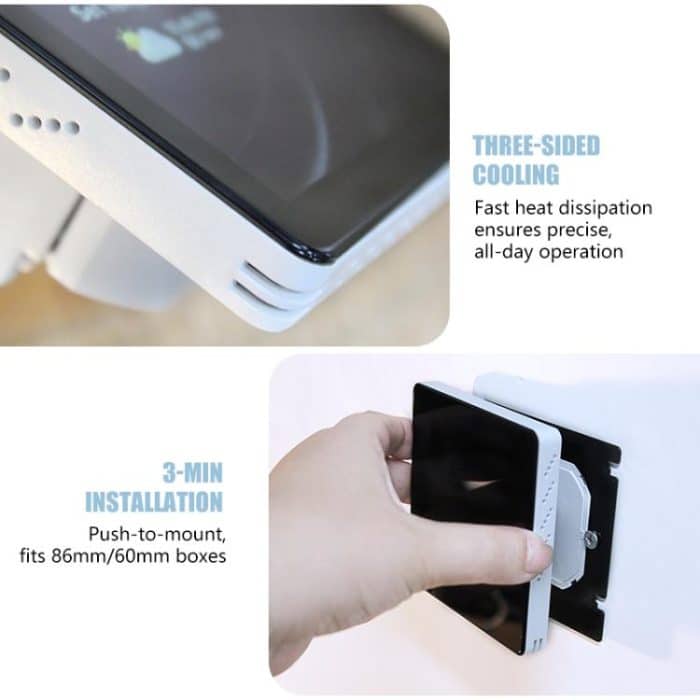 4 inch Screen Smart Room Thermostat, BAC-2005AL Two Channel, BAC-2005EL Four Channel, BAC-2005ALW Two Channel WiFi, BAC-2005ELW Four Channel WiFi – Bild 4