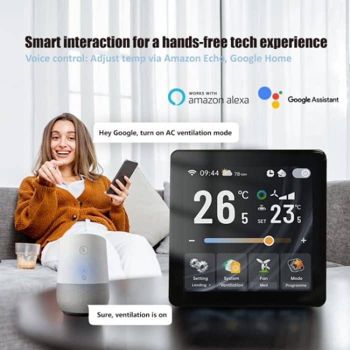 4 inch Screen Smart Room Thermostat, BAC-2005AL Two Channel, BAC-2005EL Four Channel, BAC-2005ALW Two Channel WiFi, BAC-2005ELW Four Channel WiFi – Bild 8