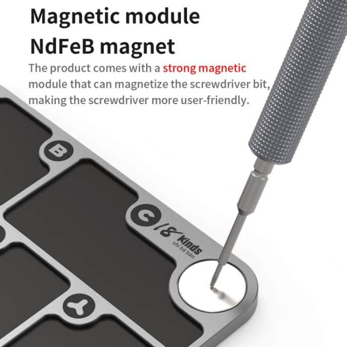 18 Arten 7-Zonen-Legierung Magnetische Kombination Schrauben Aufbewahrungspad – Bild 5