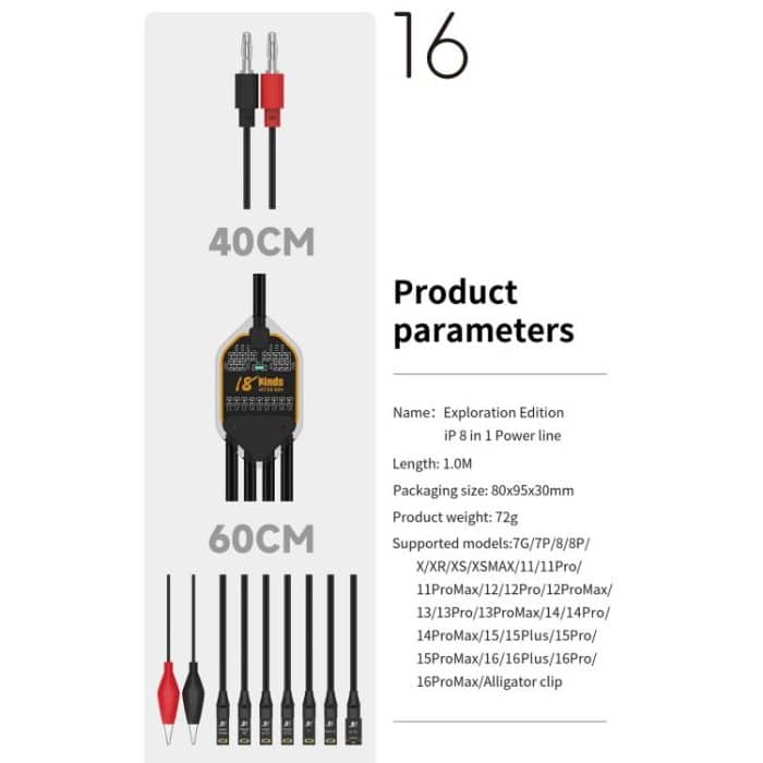 18 Arten Motherboard-Reparatur-Power-Boot-Kabel für iPhone 7-16 Pro Max – Bild 8