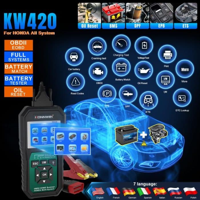 KONNWEI KW420 2.8 inch Color Screen Car OBD2 Fault Diagnostic Scan Tool for Honda, KW420 – Bild 11