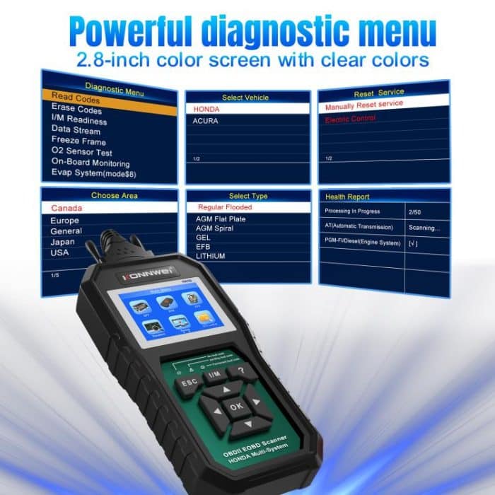 KONNWEI KW420 2.8 inch Color Screen Car OBD2 Fault Diagnostic Scan Tool for Honda, KW420 – Bild 5