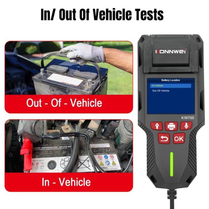 KONNWEI KW700 12V / 24V 2.8 inch Color Screen Car Battery Tester with Printer, KW700 – Bild 13