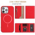 Zipper Horizontal Magnetic Card Bag RFID MagSafe Phone Case, For iPhone 15 Pro Max, For iPhone 15 Pro, For iPhone 15 Plus, For iPhone 15 – Bild 3