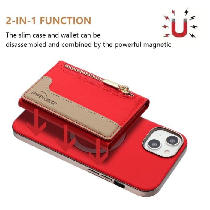 Zipper Horizontal Magnetic Card Bag RFID MagSafe Phone Case, For iPhone 14 Plus, For iPhone 14, For iPhone 14 Pro, For iPhone 14 Pro Max – Bild 2