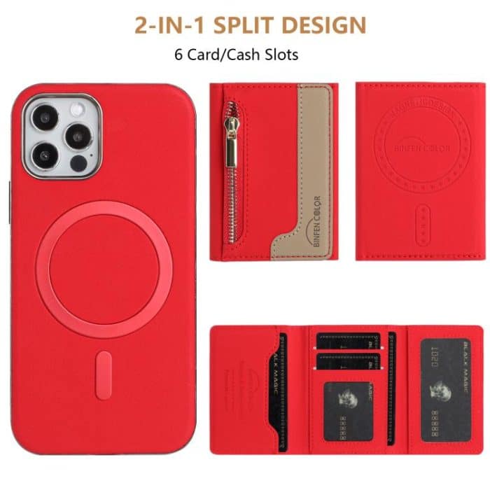 Zipper Horizontal Magnetic Card Bag RFID MagSafe Phone Case, For iPhone 12 / 12 Pro, For iPhone 11 Pro Max, For iPhone 11, For iPhone 11 Pro – Bild 3