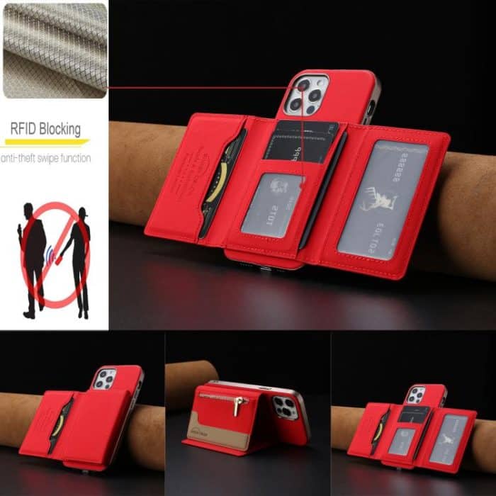 Zipper Horizontal Magnetic Card Bag RFID MagSafe Phone Case, For iPhone 12 / 12 Pro, For iPhone 11 Pro Max, For iPhone 11, For iPhone 11 Pro – Bild 7