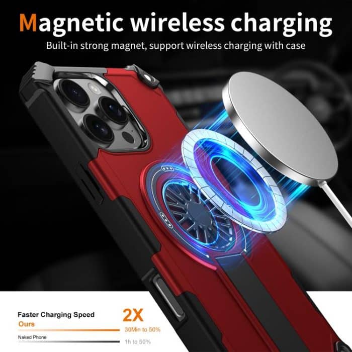 Shockproof Kickstand Metallic Shaft MagSafe Phone Case, For iPhone 16 Pro Max, For iPhone 16 Plus, For iPhone 16 – Bild 3