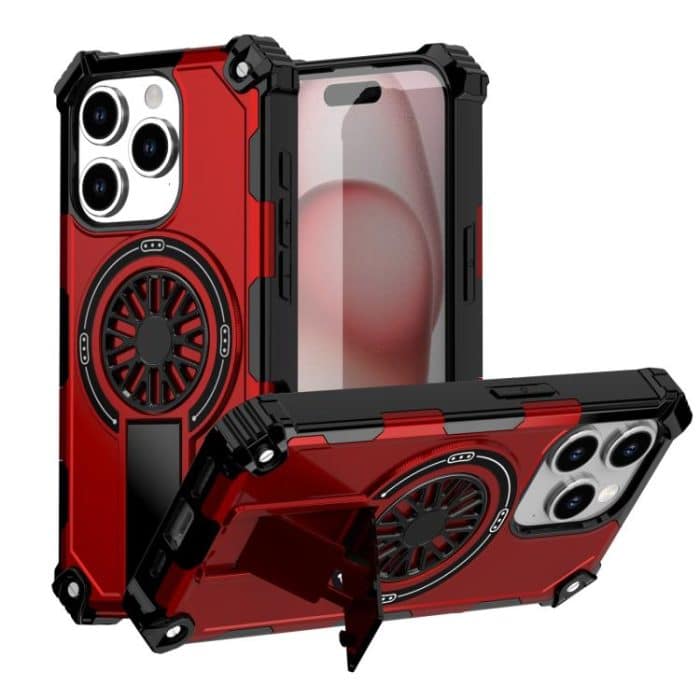 Shockproof Kickstand Metallic Shaft MagSafe Phone Case, For iPhone 15 Pro Max, For iPhone 15 Pro, For iPhone 15 – Bild 1