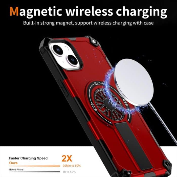 Shockproof Kickstand Metallic Shaft MagSafe Phone Case, For iPhone 14 Plus, For iPhone 14, For iPhone 14 Pro – Bild 3