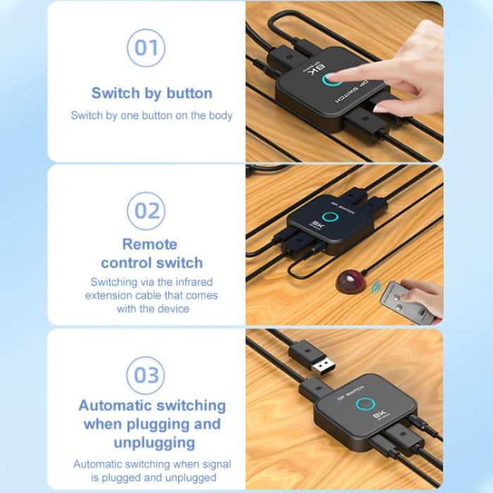 FJGEAR FJ-8K201DP 8K 60Hz DP One-way Switch, FJ-8K201DP, US Plug, FJ-8K201DP, EU Plug, FJ-8K201DP, UK Plug – Bild 8