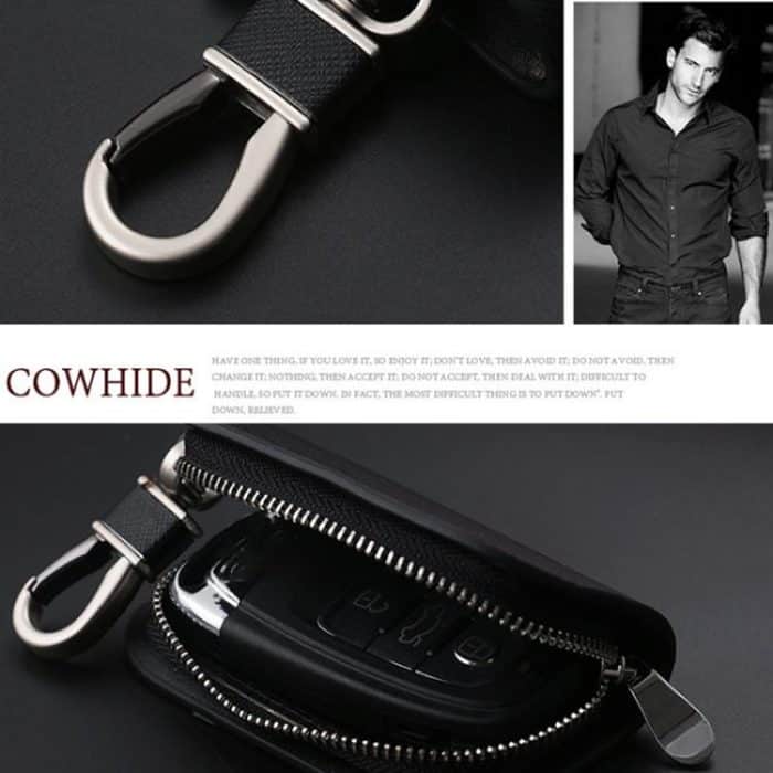 Universal Car Key Case Car Key Cowhide Leather Protective Cover – Bild 3