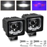 2pcs/Pack 35W 3600LM 6500K Car Square HD Large Lens Spotlight Work Light