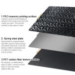 PET Carbon Fiber PEO Diamond Film Double-Sided 3D Printer Build Plate, 220x220mm, 235x235mm, 257x257mm, 300x300mm, 310x315mm, 355x355mm, 377x370mm – Bild 3