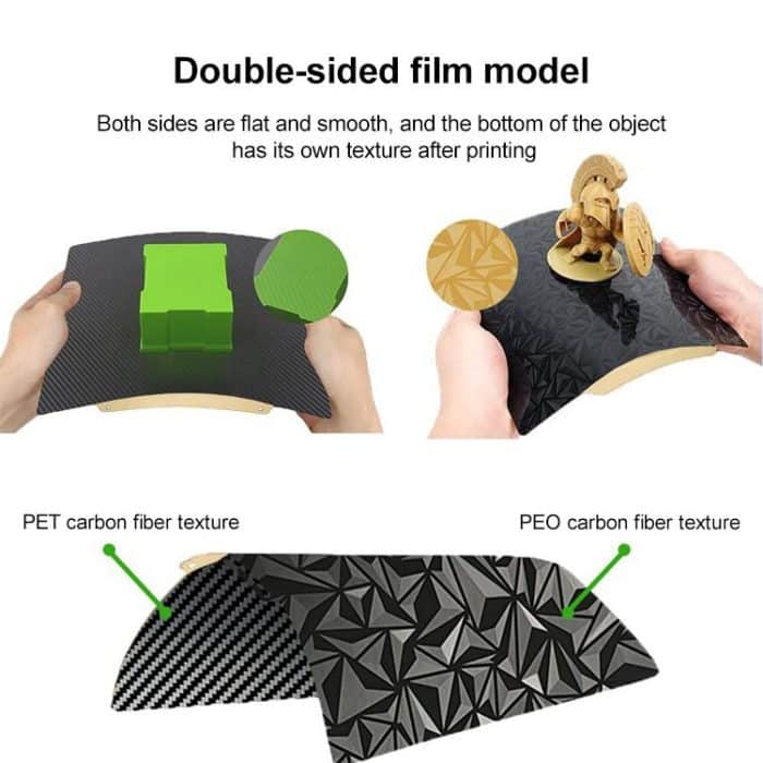 PET Carbon Fiber PEO Diamond Film Double-Sided 3D Printer Build Plate, 220x220mm, 235x235mm, 257x257mm, 300x300mm, 310x315mm, 355x355mm, 377x370mm – Bild 4
