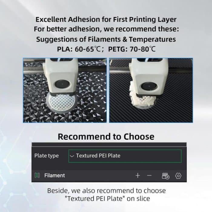 PET Carbon Fiber PEO Diamond Film Double-Sided 3D Printer Build Plate, 220x220mm, 235x235mm, 257x257mm, 300x300mm, 310x315mm, 355x355mm, 377x370mm – Bild 5