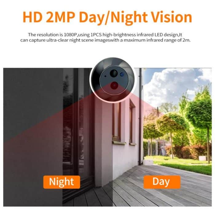 ESCAM C88 4.3 inch 1080P PIR Digital Door Viewer WiFi Video Doorbell Support Night Vision, Two-way Audio, C88 – Bild 4