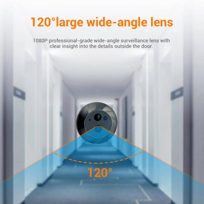 ESCAM C88 4.3 inch 1080P PIR Digital Door Viewer WiFi Video Doorbell Support Night Vision, Two-way Audio, C88 – Bild 6