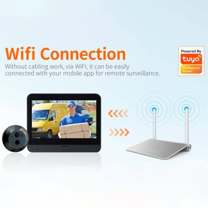 ESCAM C88 4.3 inch 1080P PIR Digital Door Viewer WiFi Video Doorbell Support Night Vision, Two-way Audio, C88 – Bild 10