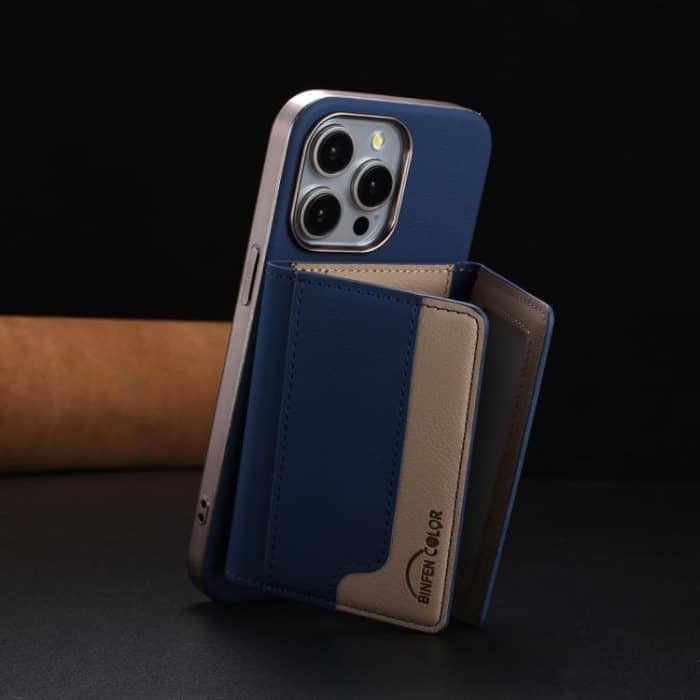 Colour Matching Horizontal Magnetic Card Bag RFID MagSafe Phone Case, For iPhone 15 Pro Max, For iPhone 15 Pro, For iPhone 15 Plus, For iPhone 15 – Bild 6