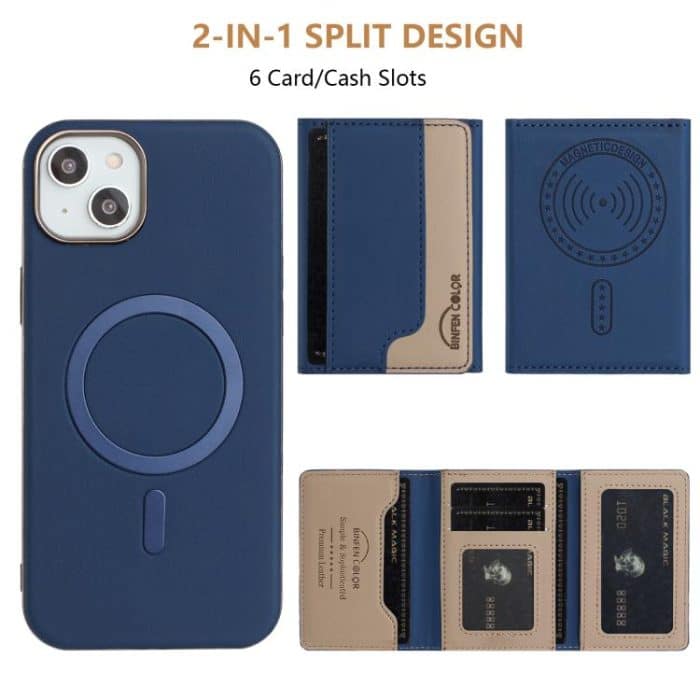Colour Matching Horizontal Magnetic Card Bag RFID MagSafe Phone Case, For iPhone 14 Plus, For iPhone 14, For iPhone 14 Pro, For iPhone 14 Pro Max – Bild 4