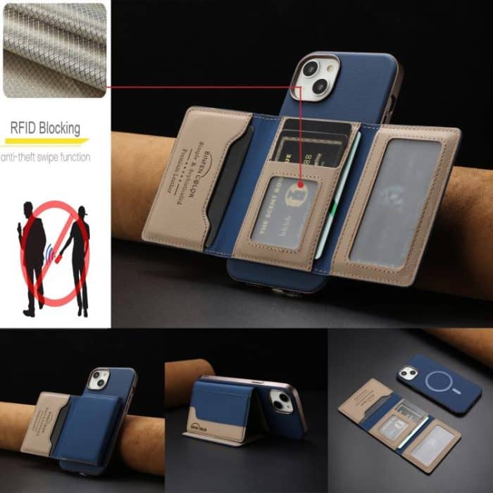 Colour Matching Horizontal Magnetic Card Bag RFID MagSafe Phone Case, For iPhone 14 Plus, For iPhone 14, For iPhone 14 Pro, For iPhone 14 Pro Max – Bild 7