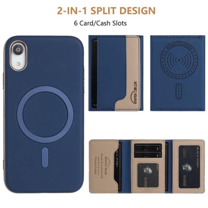 Colour Matching Horizontal Magnetic Card Bag RFID MagSafe Phone Case, For iPhone XR, For iPhone 8 Plus / 7 Plus, For iPhone 8 / 7 / 6 – Bild 4