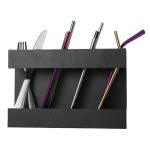 Four-grid Straw Cutlery Metal Storage Rack Kitchen Organizer with 12pcs Soft Magnetic Sheet, with 12pcs Soft Magnetic Sheet – Bild 2