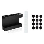 Four-grid Straw Cutlery Metal Storage Rack Kitchen Organizer with 12pcs Soft Magnetic Sheet, with 12pcs Soft Magnetic Sheet – Bild 4