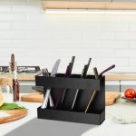 Four-grid Straw Cutlery Metal Storage Rack Kitchen Organizer with 12pcs Soft Magnetic Sheet, with 12pcs Soft Magnetic Sheet – Bild 6