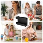 Four-grid Straw Cutlery Metal Storage Rack Kitchen Organizer with 12pcs Soft Magnetic Sheet, with 12pcs Soft Magnetic Sheet – Bild 7