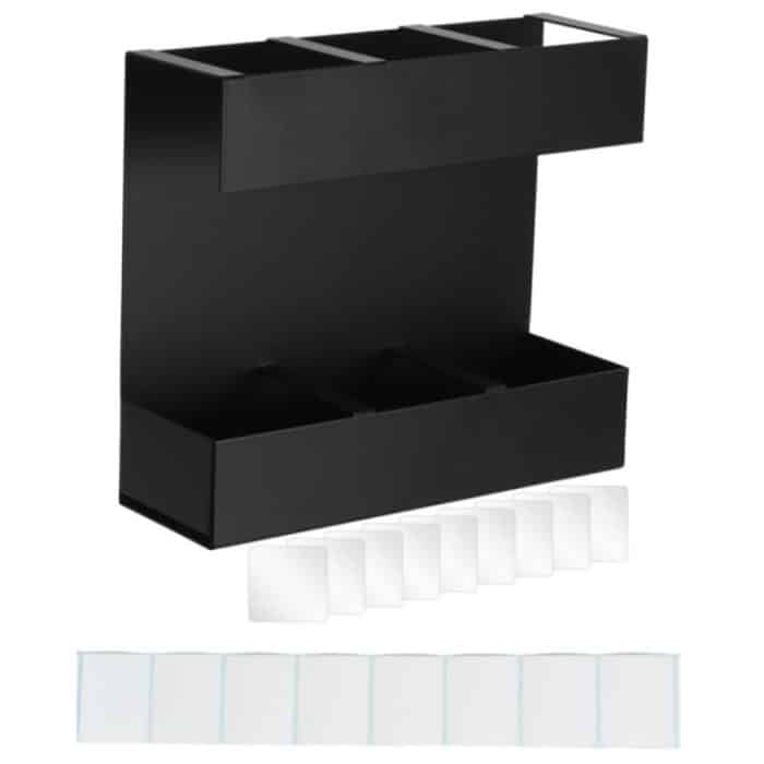 EDA008061601A.jpg Three-grid Straw Cutlery Metal Storage Rack Kitchen Organizer, without Soft Magnetic Sheet, with 9pcs Soft Magnetic Sheet – Bild 1