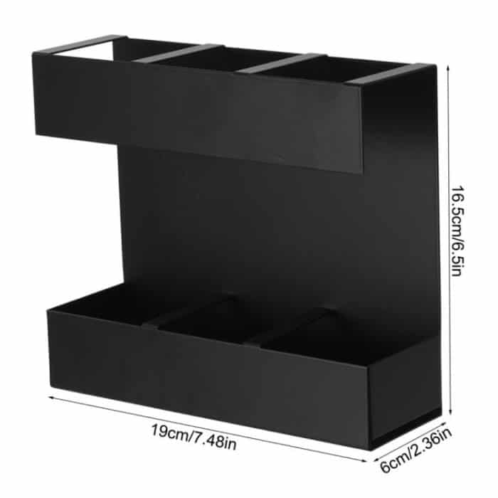 Three-grid Straw Cutlery Metal Storage Rack Kitchen Organizer, without Soft Magnetic Sheet, with 9pcs Soft Magnetic Sheet – Bild 2