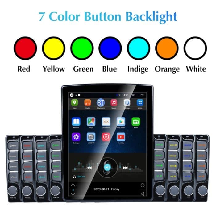 9,7 Zoll vertikaler Bildschirm 2.5D Glas Auto Android Universal Player Navigator MP5 Integrierte Maschinenunterstützung Telefonverbindung / GPS / FM / Lenkradsteuerung – Bild 14