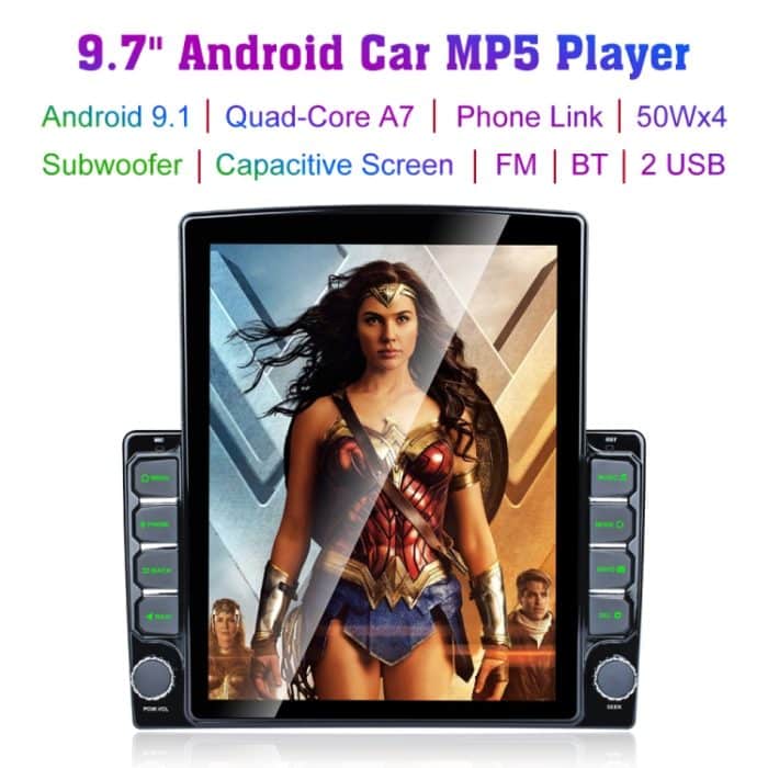 9,7 Zoll vertikaler Bildschirm 2.5D Glas Auto Android Universal Player Navigator MP5 Integrierte Maschinenunterstützung Telefonverbindung / GPS / FM / Lenkradsteuerung – Bild 5