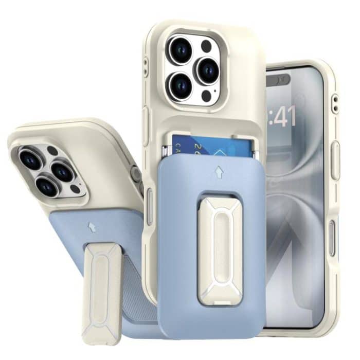 Sliding Card Holder Integrated Phone Case with Kickstand, For iPhone 16 Pro, For iPhone 16 Plus – Bild 1